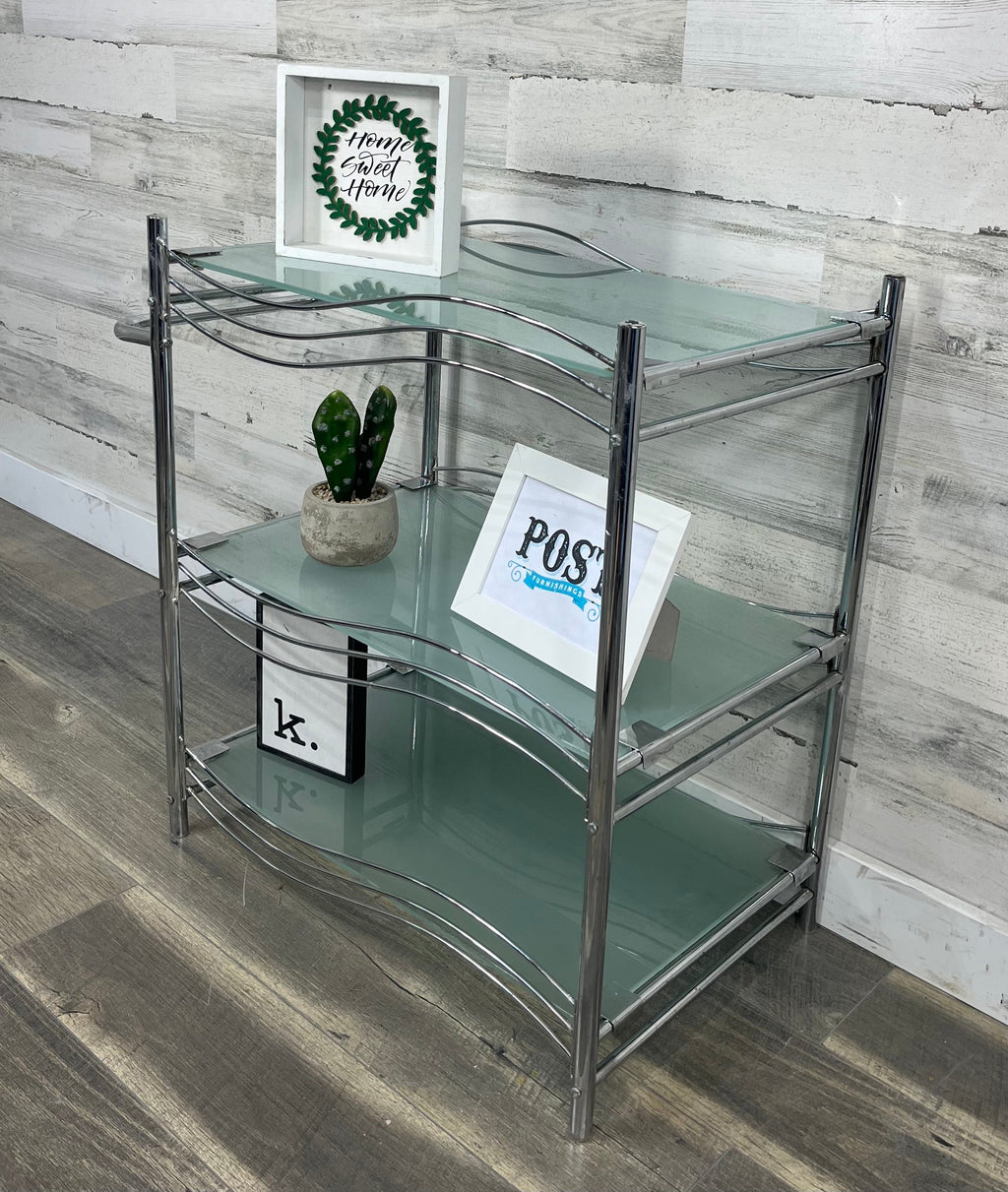 Glass & Metal Kitchen Tea Cart