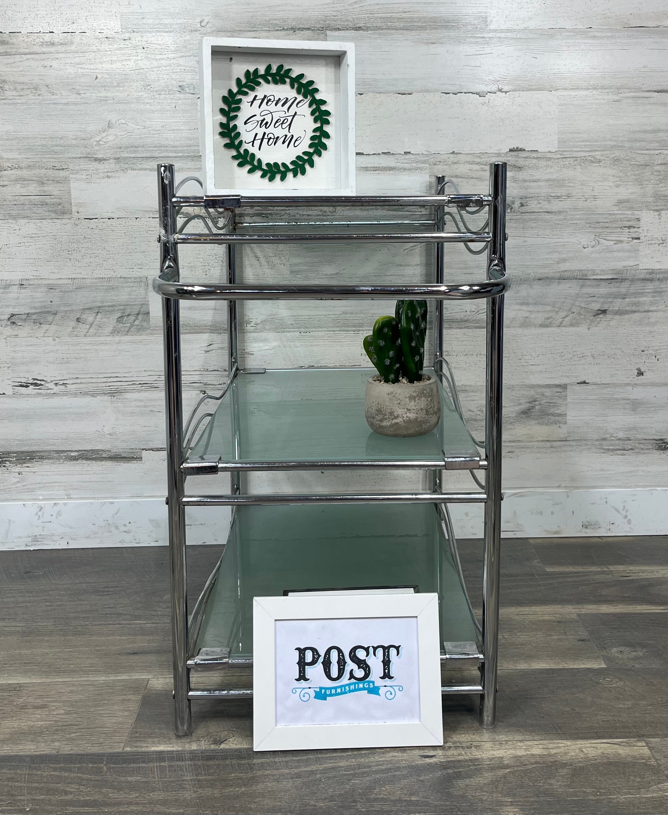 Glass & Metal Kitchen Tea Cart