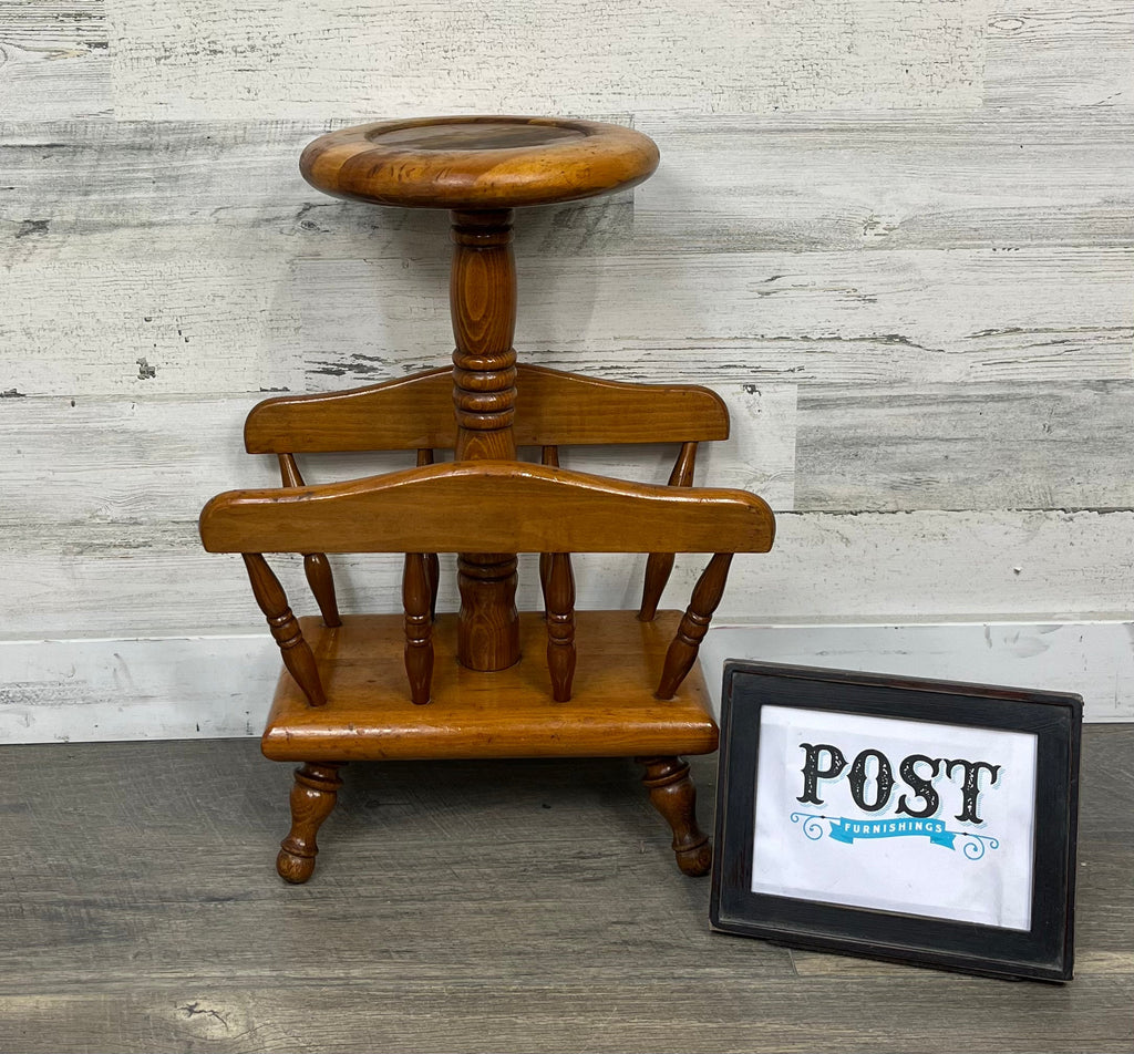 Vintage Ashtray Stand / Plant Stand W/ Magazine Rack