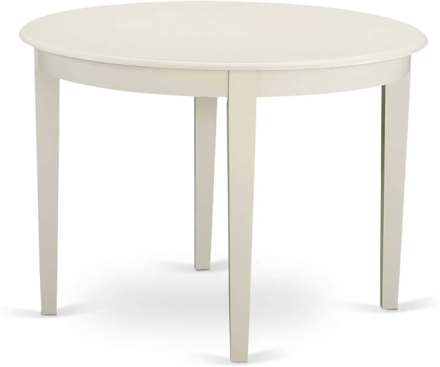 Boston 5-Piece Kitchen Set: 42" Round Dining Table with Four Blue Linen Parsons Chairs in Cappuccino Finish