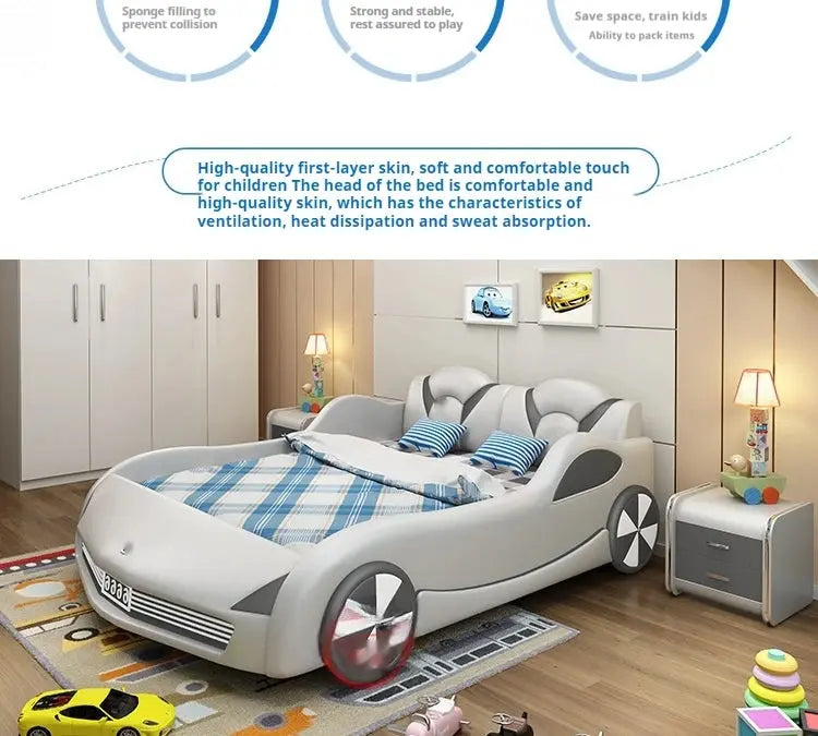 Kids Luxury Car Bed - Stylish Children's Bed with Integrated Storage