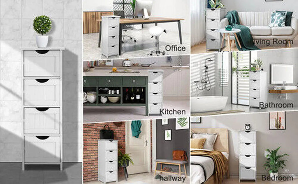 Elegant White 4-Drawer Wooden Dresser